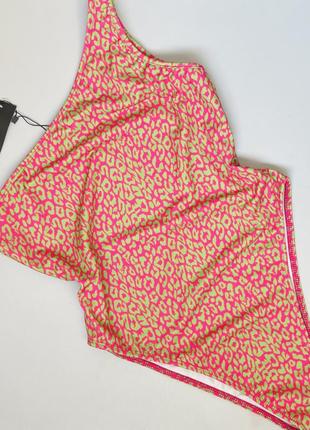 Слитный купальник на одно плечо в анималистическом принте от boohoo5 фото