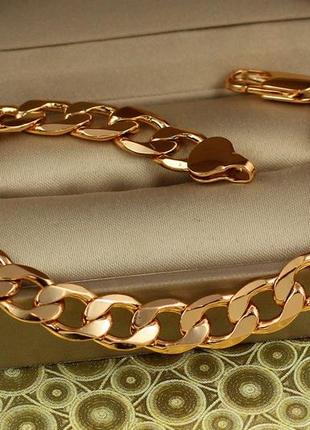 Браслет xuping jewelry круглый панцирный 19 см 8 мм золотистый