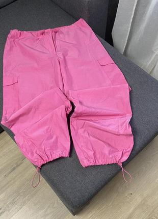 Штани брюки карго парашути широкі на затяжках primark