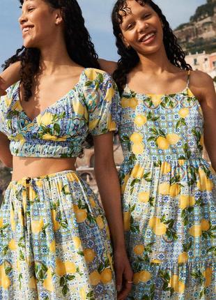 Primark летний пляжный натуральный комплект топ и шорты