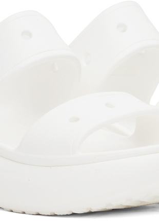 Crocs кроксы клоги сабо шлепки на платформе classic crush sandal white