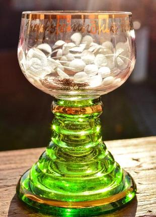 Рюмочка на ножке! рюмка! стекло,позолота! germany!