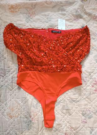 Шикарный яркий велюровый боди комбидрес купальник с открытыми плечами