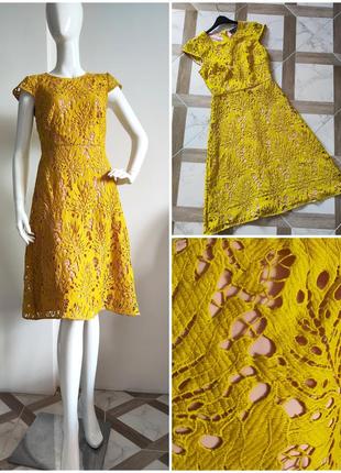 Кружевна сукня ♥️ нарядная яркая желтая