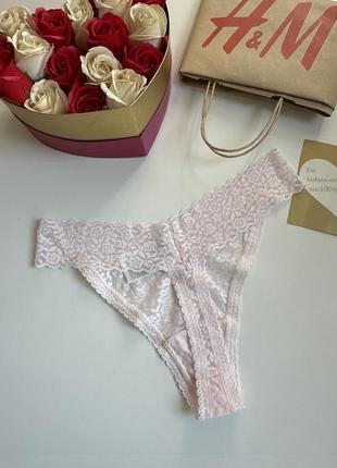 Новые кружевные трусики стринги от h&amp;m 💙💛 сток