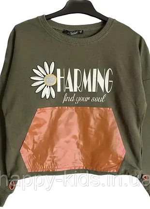 Стильная укороченная кофта для девочки 104-122 см