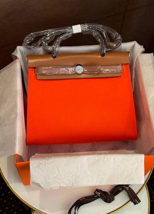 Красная сумка в стиле hermes herbag хербэг