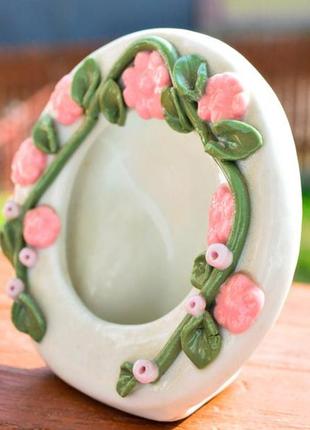 Очаровательная рамочка для фото! фарфор! цветы!
