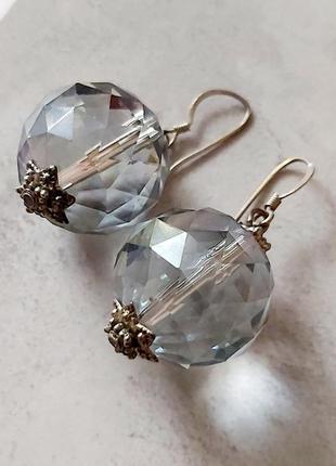 Серьги серебро 925 проба хрусталь