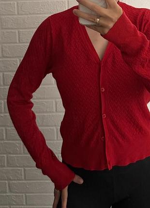 Жіноча кофта кардиган червоного кольору