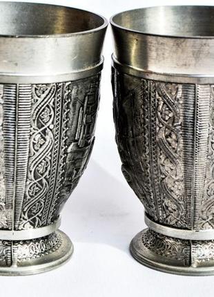 Стопки,рюмки,бокалы(2 шт)! пара! олово.германия!