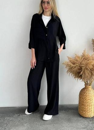 Женский легкий повседневный костюм с крепа рубашка + штаны