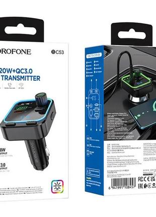 Автомобильный bluetooth блютуз модулятор fm фм трансмиттер borofone bc53 highway pd20w qc3.0