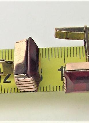 Запонки срібло зістур 875 проба 9,19 грама камінь рубін