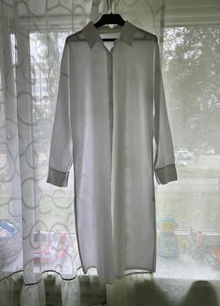 Женское коттоновое платье-рубашка m-l (46-48-50)