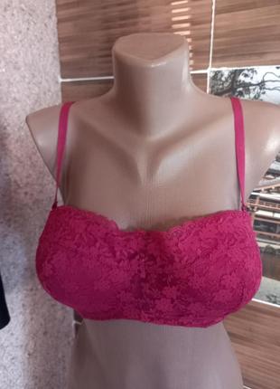 Малиновый кружевной лиф c&a