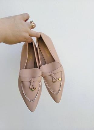 Стильні жіночі балетки-човники, колір беж. розмір 37