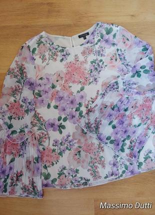 Розкішна шифонова блуза преміального бренду massimo dutti 1+1=3🎁на все❗