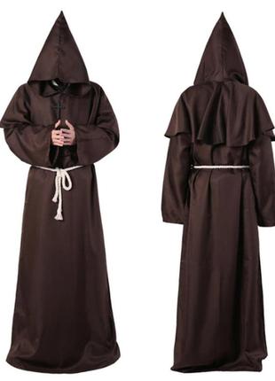 Карнавальний костюм монах коричневий s (160-170 см) abc halloween1 фото