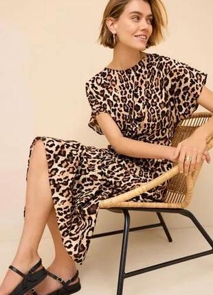 Плаття  міді , сукня леопардова леопард тигрова  mango reserved zara