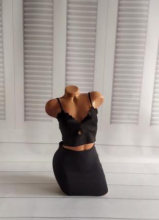 Топ майка лиф черный, s