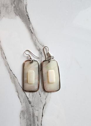 Перламутровые серьги крупные