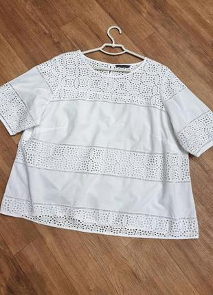Белая блуза с прошвой, u9-20