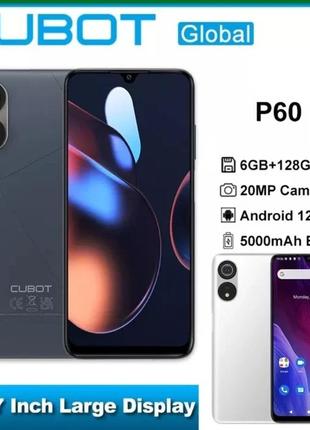 Смартфон cubot p60 6.51" 6/128gb 5000mah зарядка телефон