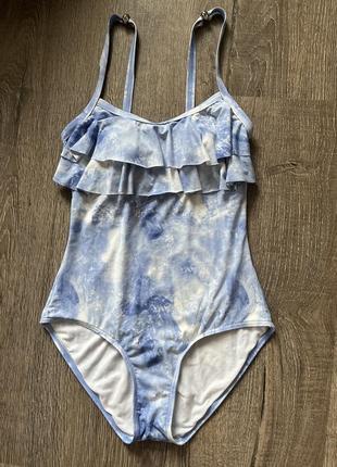 Слитный купальник с чашечками, купальник s, купальник голубой