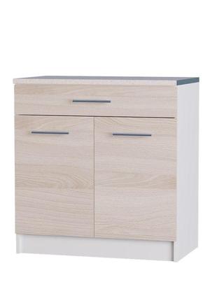 Кухонний модуль нижній з шухлядою еверест еко 800 ясень шимо світлий+білий (зі стільницею) 80х46х82 см (dtm-2911)