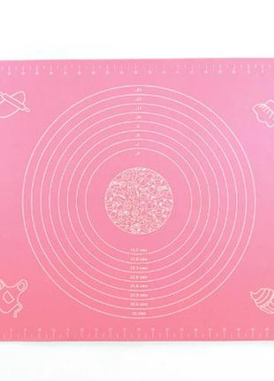 Коврик кондитерский силиконовый frico fru-082-pink 59х39 см розовый кухонный коврик