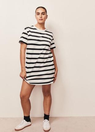Платье-футболка h&m из плотного хлопкового трикотажа