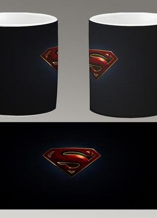 Чашка біла керамічна "супермен логотип" superman — logo aurora