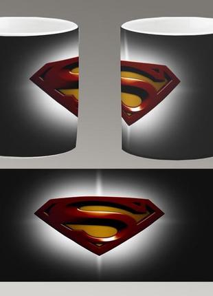 Чашка белая керамическая "супермен логотип" superman - logo  aurora