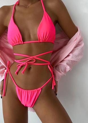 Купальник цвета: черный, белый, коралловый, салатовый