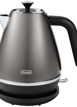 Электрочайник delonghi kbin-2001-tb 1,7 л серый бытовой электрический чайник