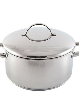 Кастрюля с крышкой fissman venera ss-5204-5-4 24 см 5.4 л серебристая кухонная кастрюля