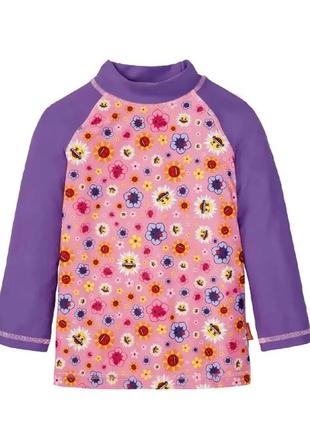 Кофта сонцезахисна пляжна для плавання на дівчинку