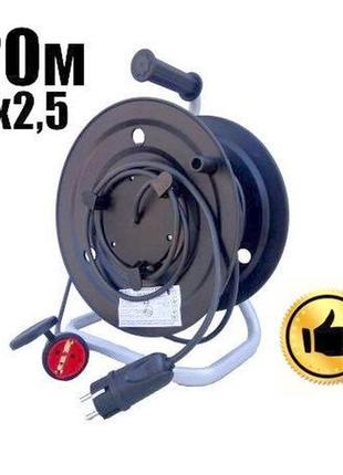 Подовжувач на котушці з виносною розеткою серія pro 20м 2х2.5мм