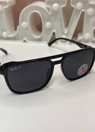 Окуляри ray-ban чорні поляризовані, закриті з боків