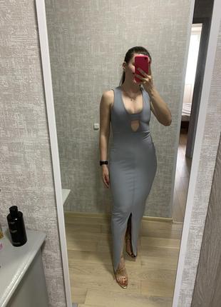 Женское серое платье-карандаш