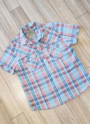 Мужская рубашка с коротким рукавом 100% коттон easy