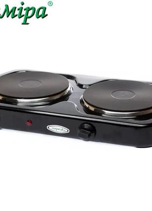 Двухкомфорочная кухонная электроплита плита настольная 3,0 квт чугунный тен  производство украина