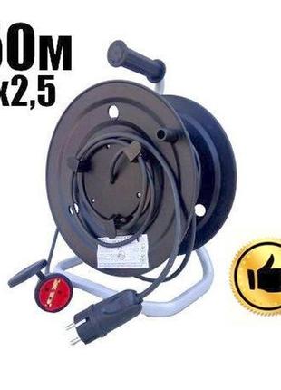 Подовжувач на котушці з виносною розеткою серія pro 50м 2х2.5мм