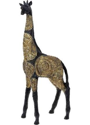 Декоративна фігура "жираф" 22х10.5х51см daymart  полистоун, чорний з золотом