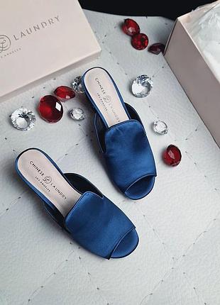 Chinese laundry оригінал сині атласні сабо