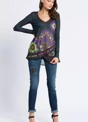 Оригинальная блузка туника desigual, made in spain, 💯 оригинал, молниеносная отправка