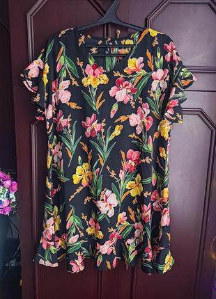 Сукня літня батал оверсайз , квітковий принт, плаття 👗 великий розмір, туніка