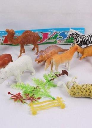 Набор дикие и домашние животные 8821 звери динозавры