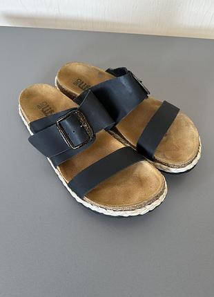 Шлепанцы кожаные, шлепанцы, birkenstock, ортопедические шлепанцы,